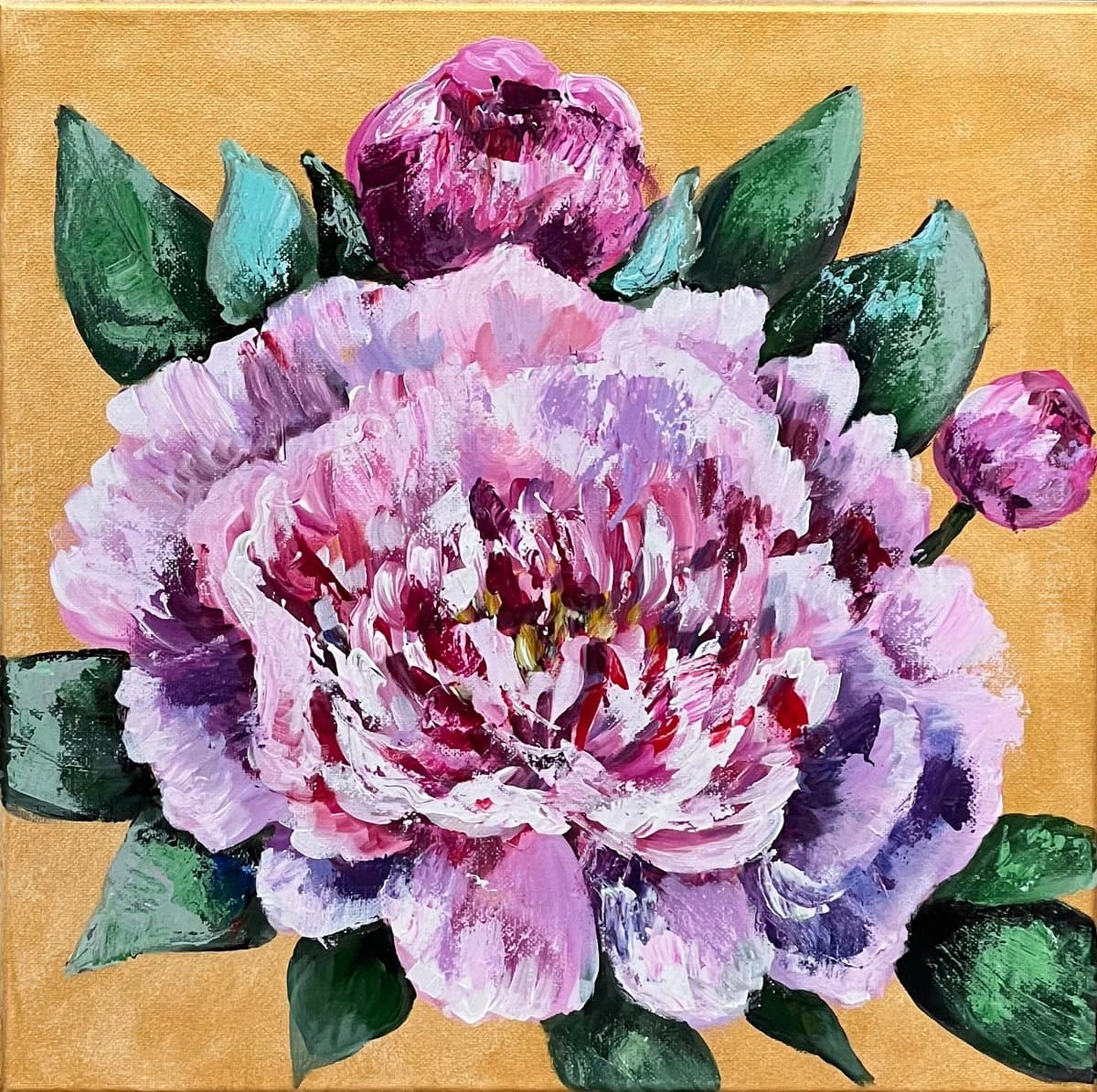 Peony on Gold