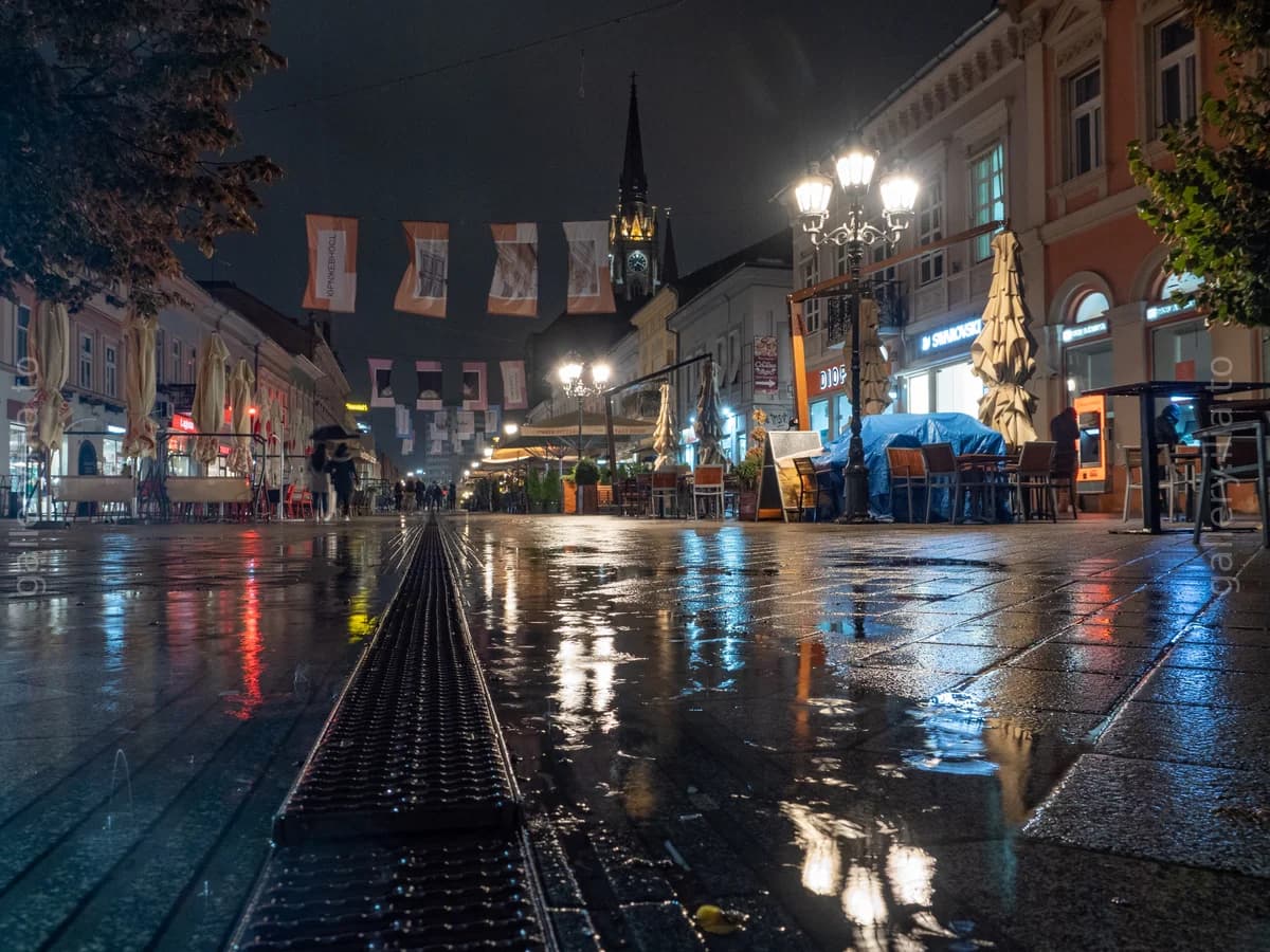 Wet Night in the Square